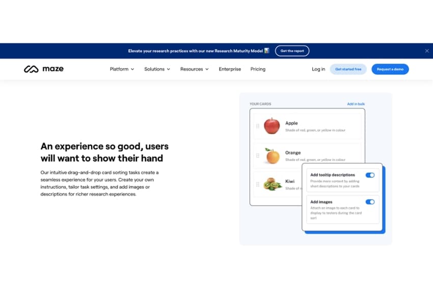 maze - card sorting tools