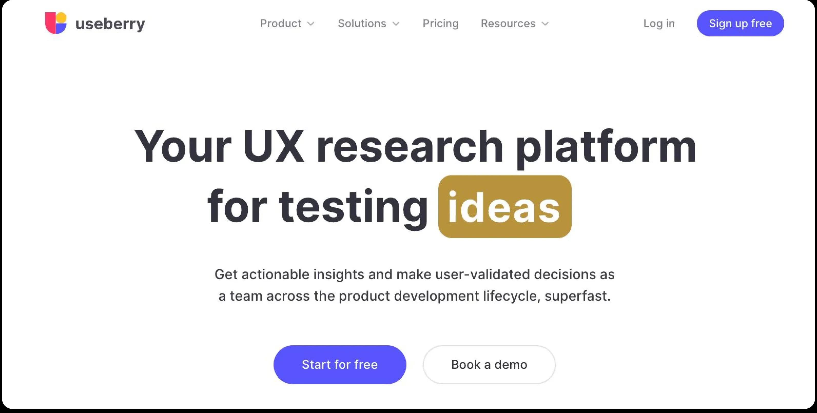 The home screen of the user research platform Useberry