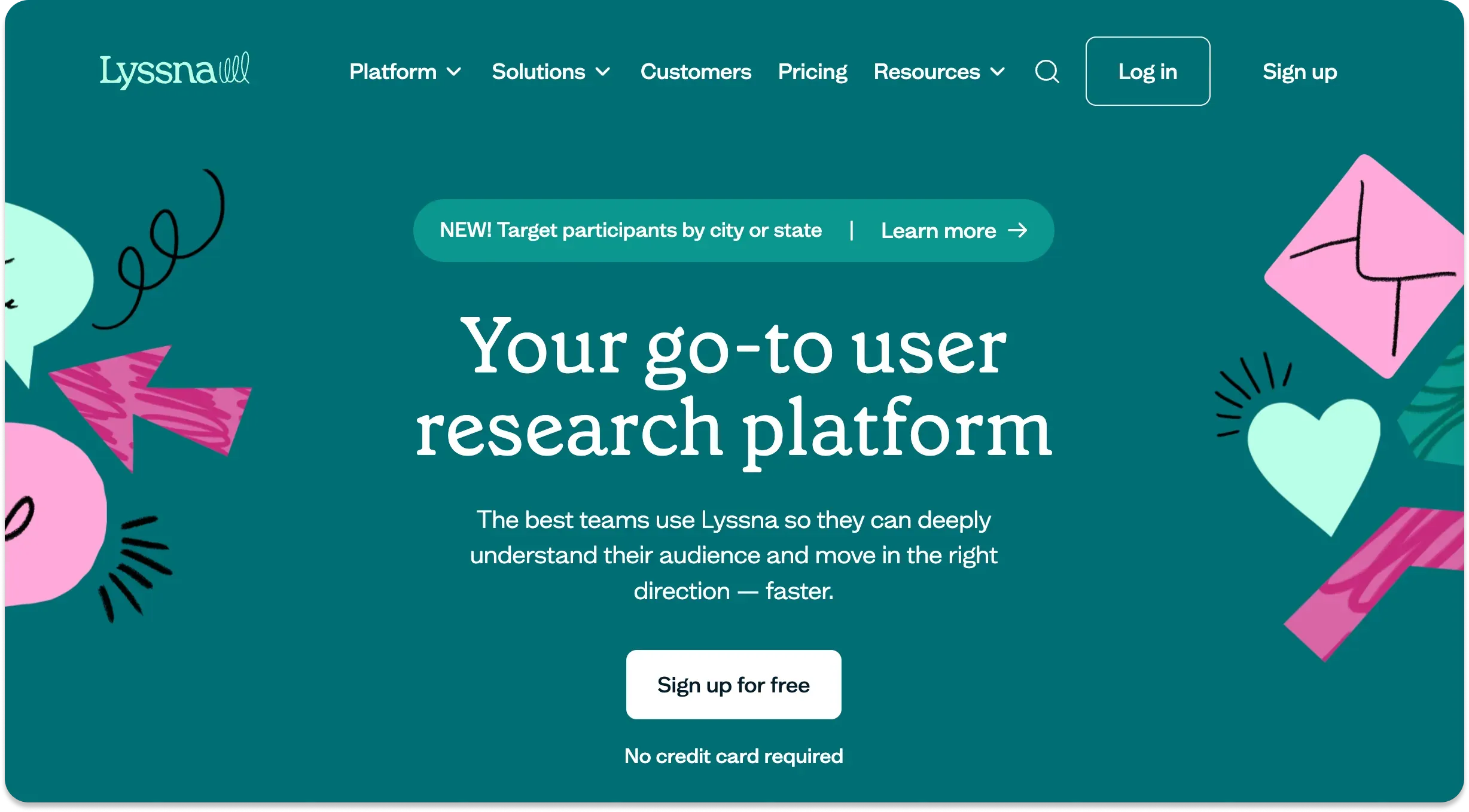 The home screen of the user research platform, Lyssna