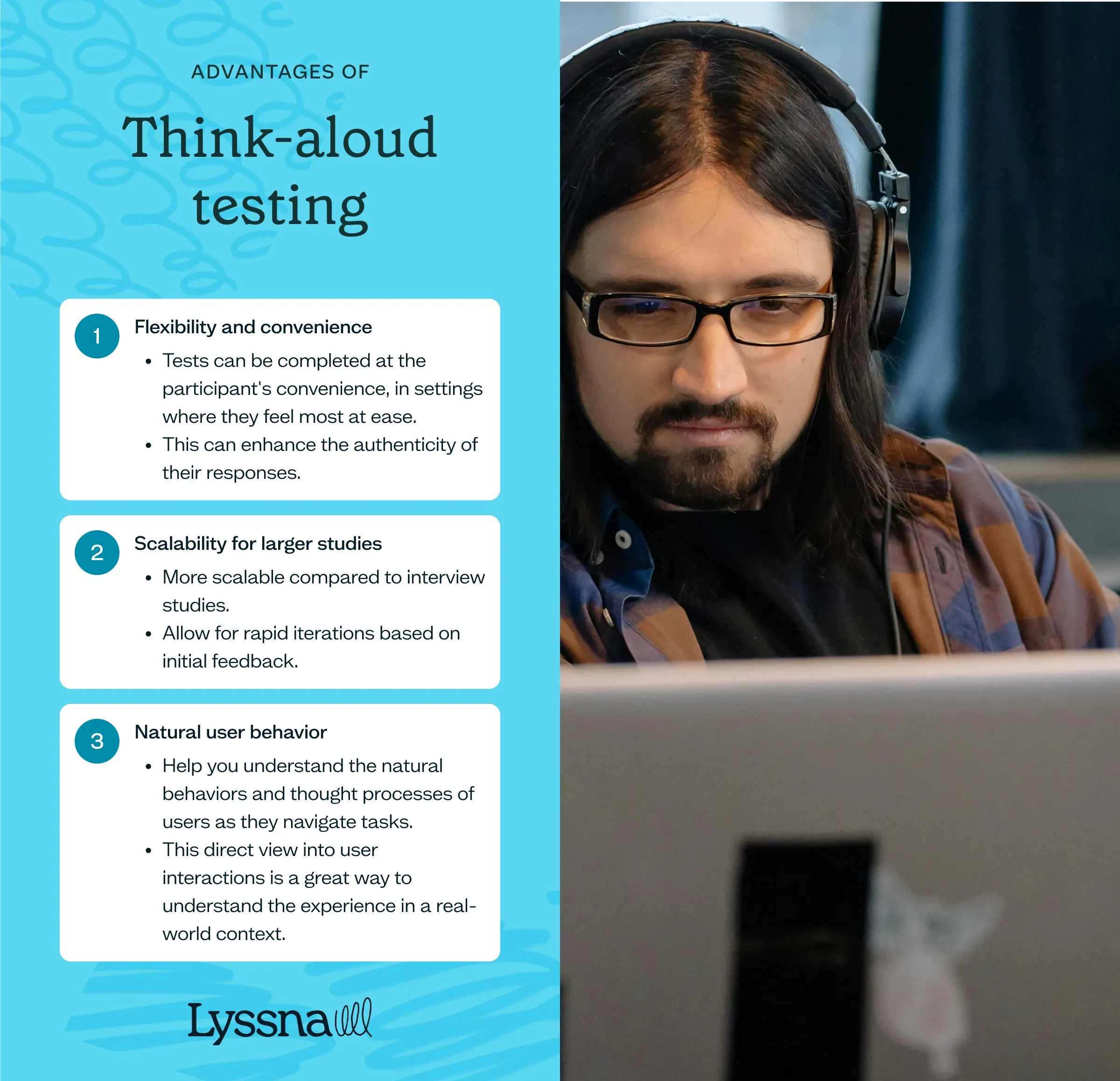 List of advantages of think-aloud testing