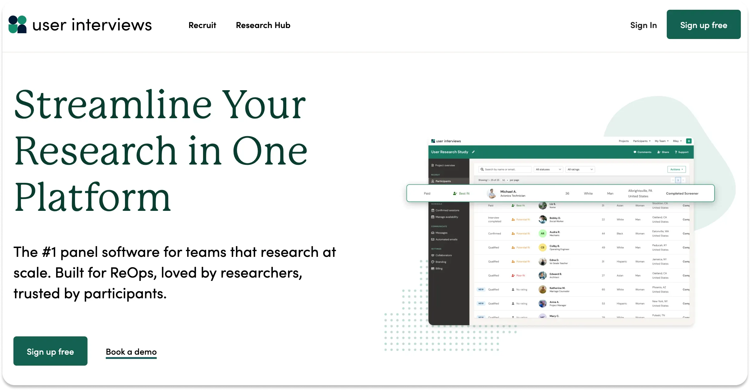 The User Interviews website