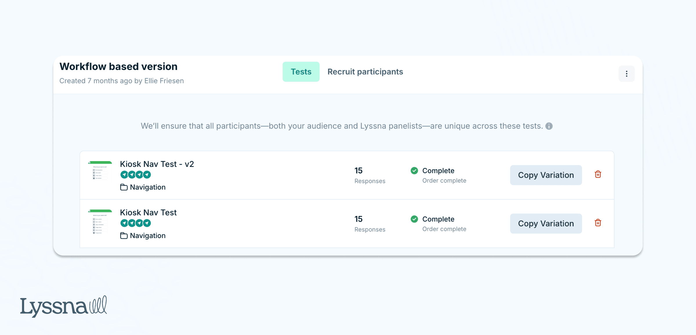 An example of the different tests that LocknCharge conducted through Lyssna