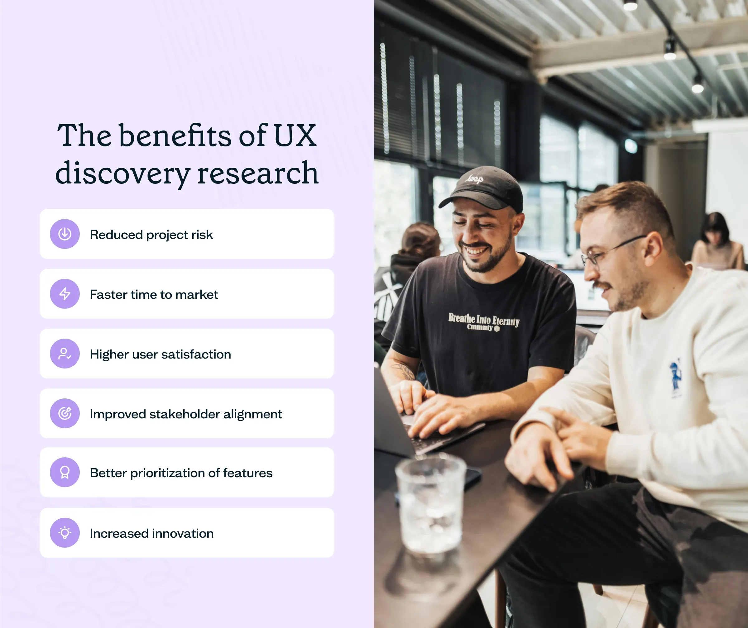 List of six benefits of UX discovery research