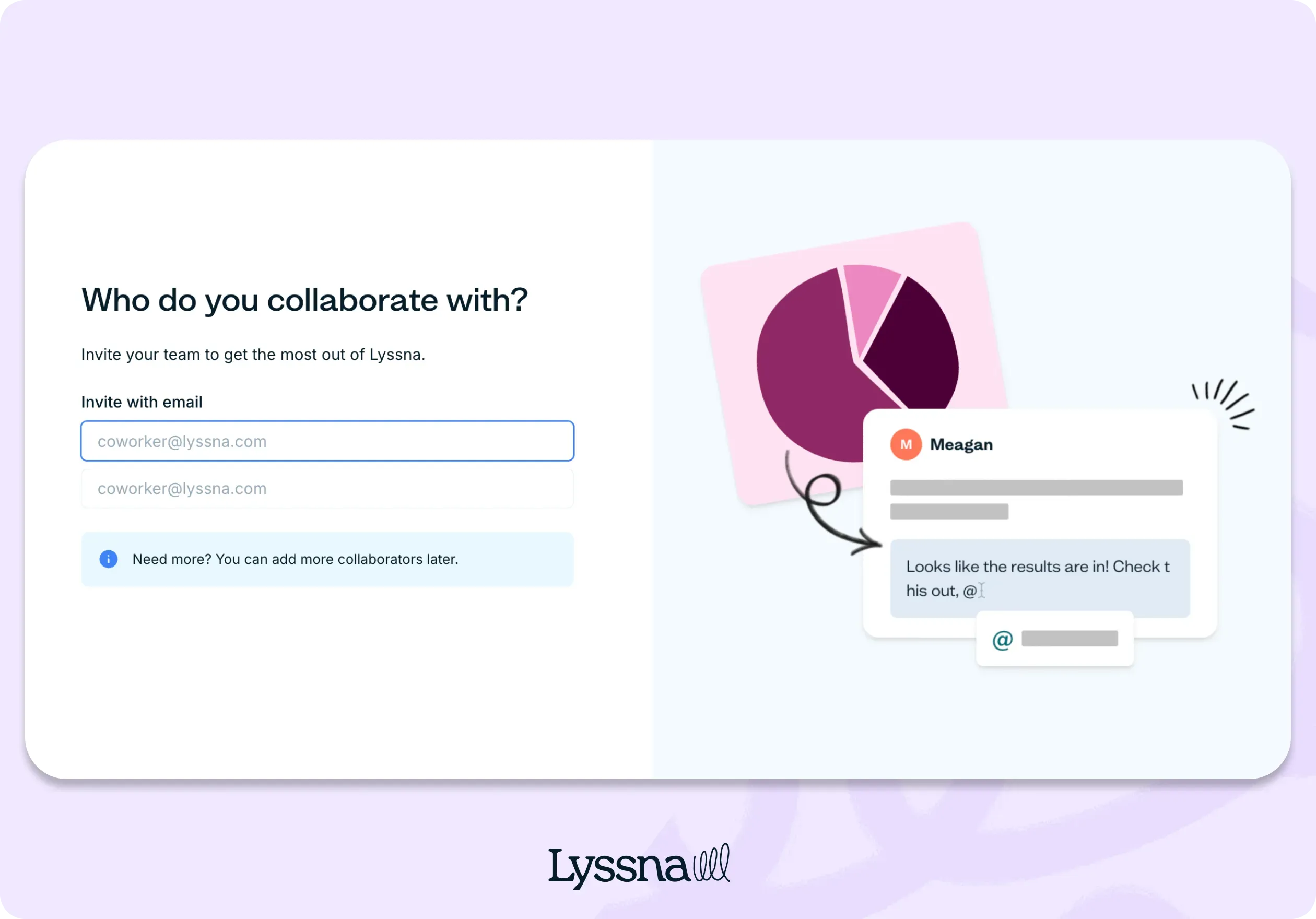 Inviting team members as part of the onboarding experience with Lyssna