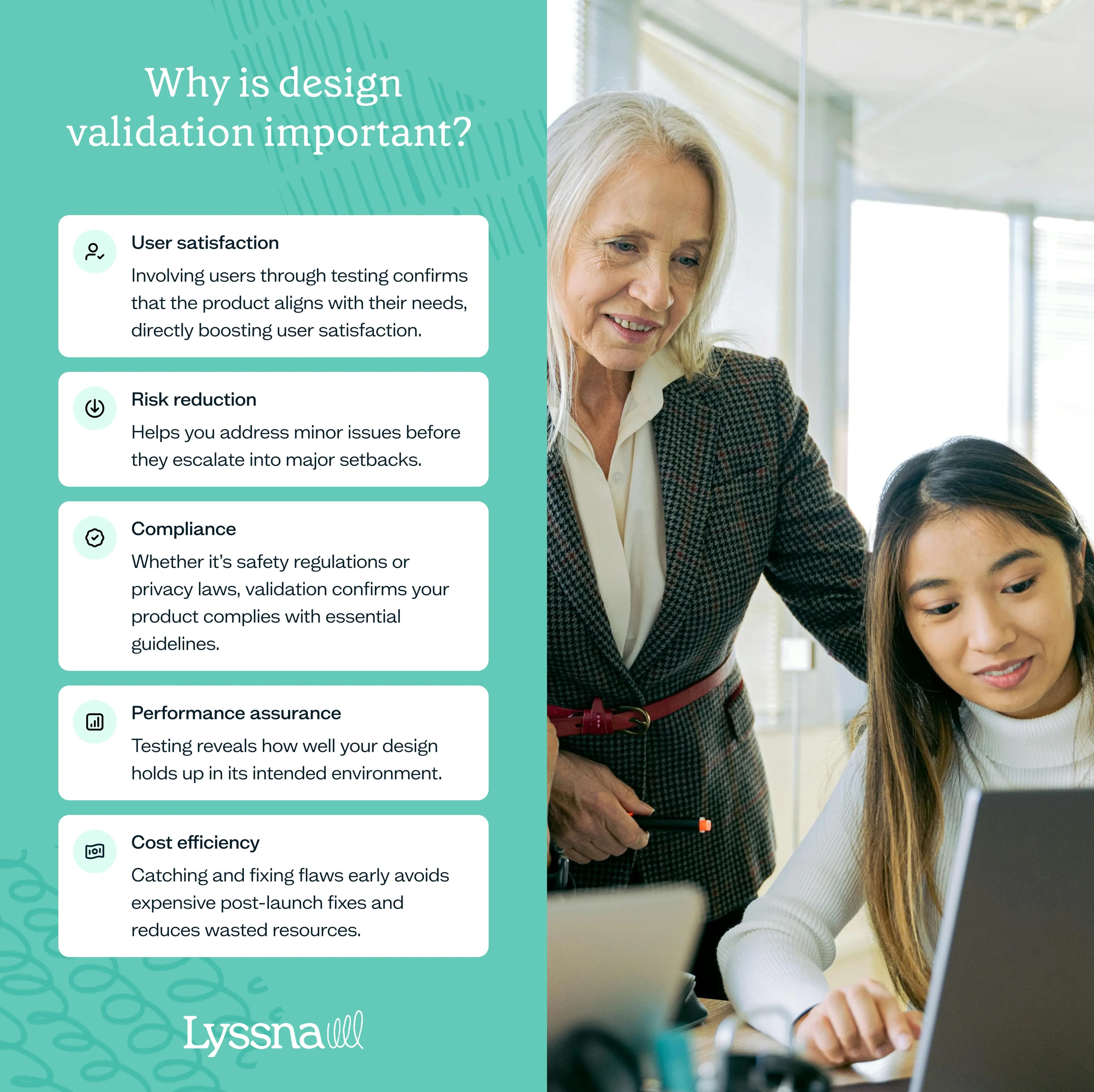 List of five reasons why design validation is important