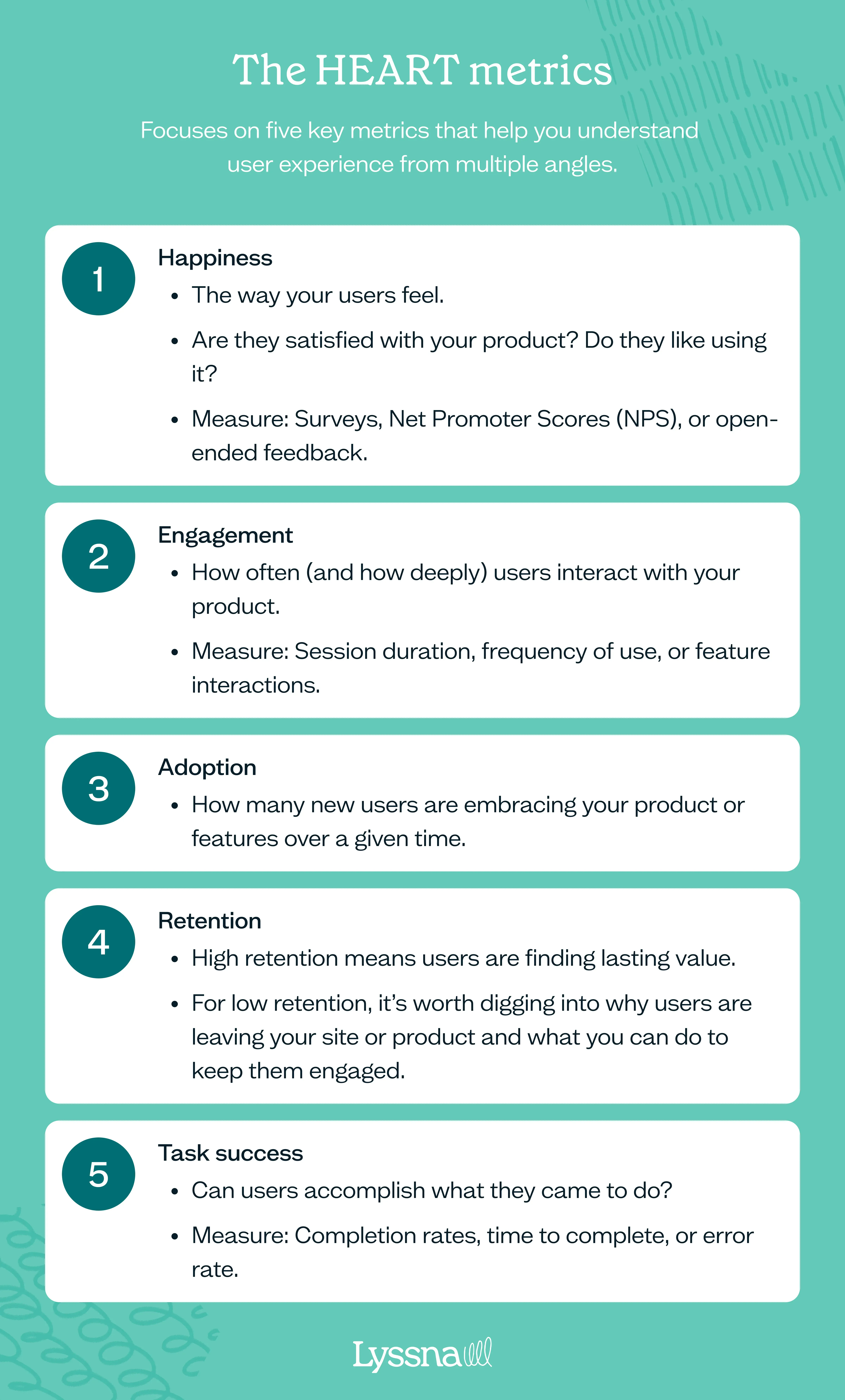 The five metrics of the Google heart framework