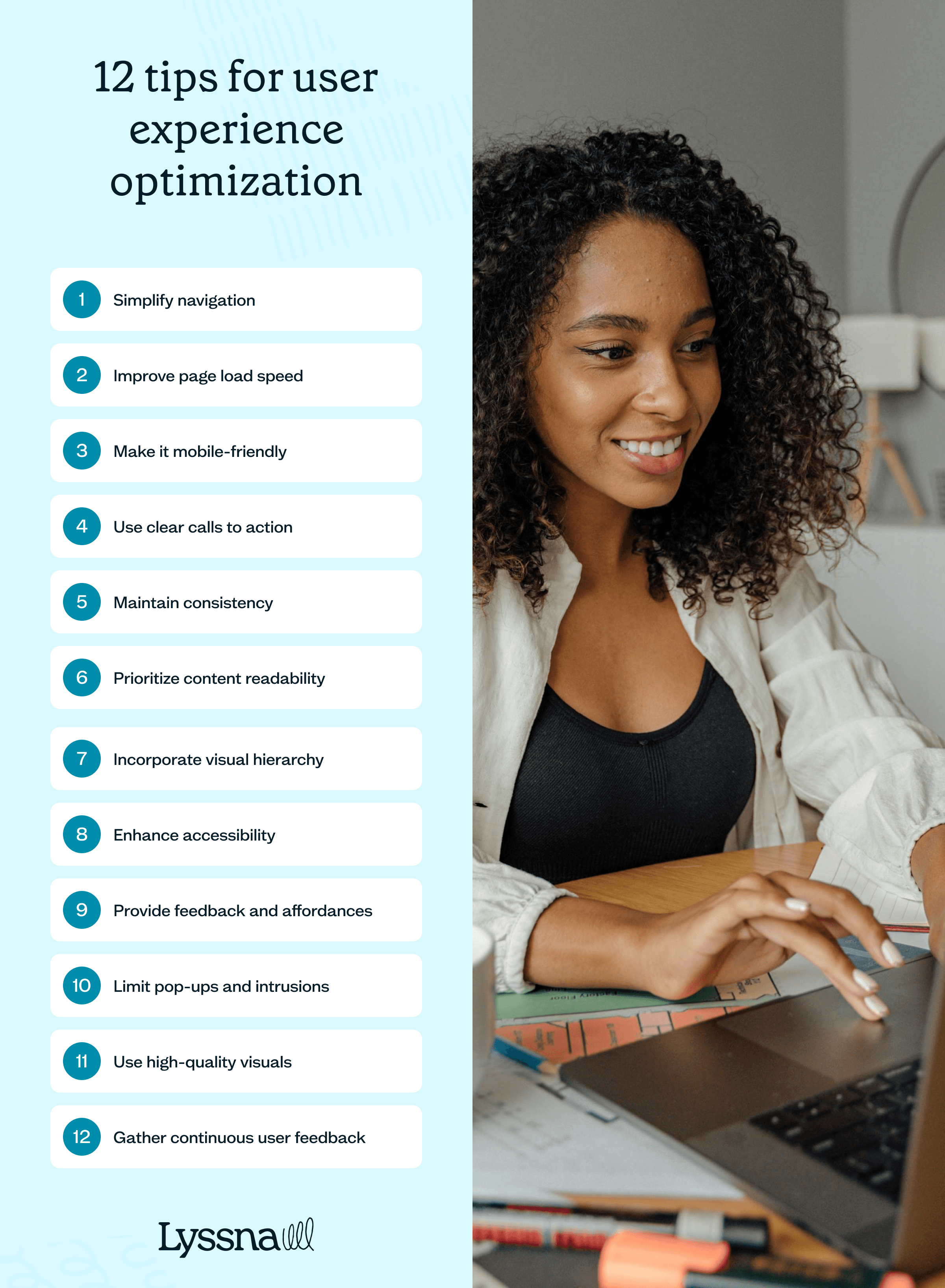 List of 12 tips for user experience optimization