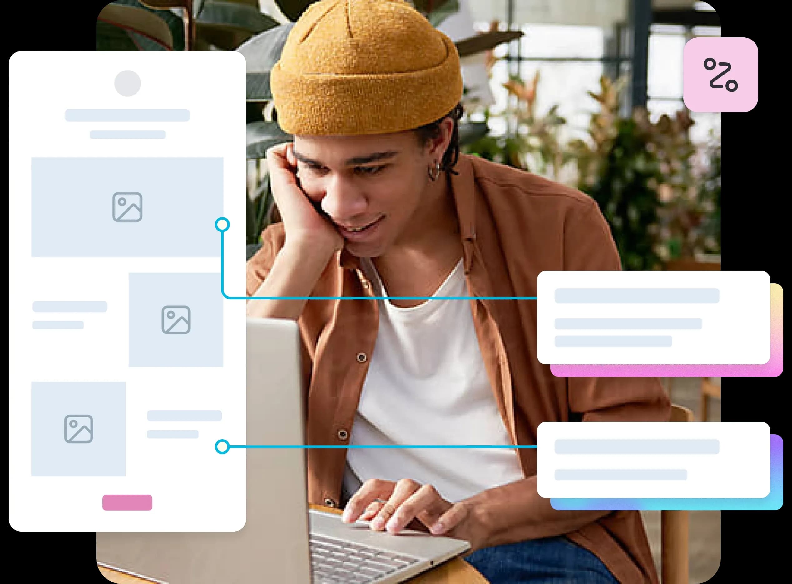 A person conducting desirability testing online.